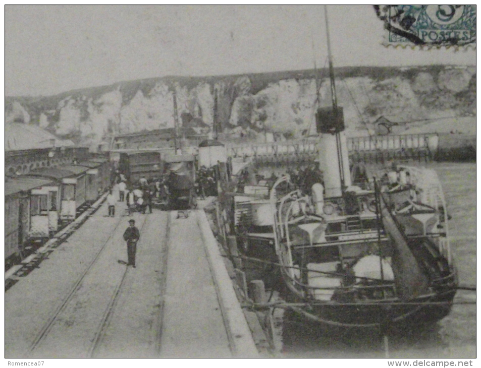 DIEPPE (Seine-Maritime) - Transbordement Des Passagers Venant De NEW-HAVEN - Navire - Train - Chemin De Fer-24 Août 1904 - Dieppe