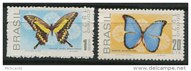 BRESIL 1971 - Papillons - Neuf Sans Charniere (Yvert 950/51) - Neufs