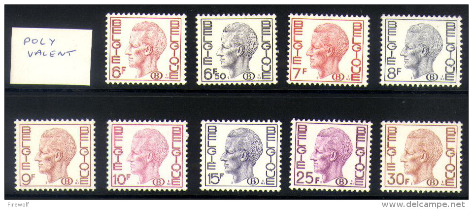 A06 - Belgium - Service Stamps - Lot Type Elstrom - Different Types Of Paper - MNH - Sonstige & Ohne Zuordnung