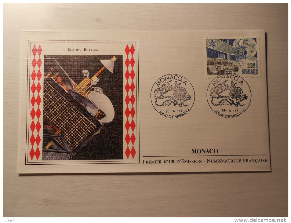 ENVELOPPE - MONACO - Europa - Eutelsat - 1er Jour - 26/04/1991 - FDC