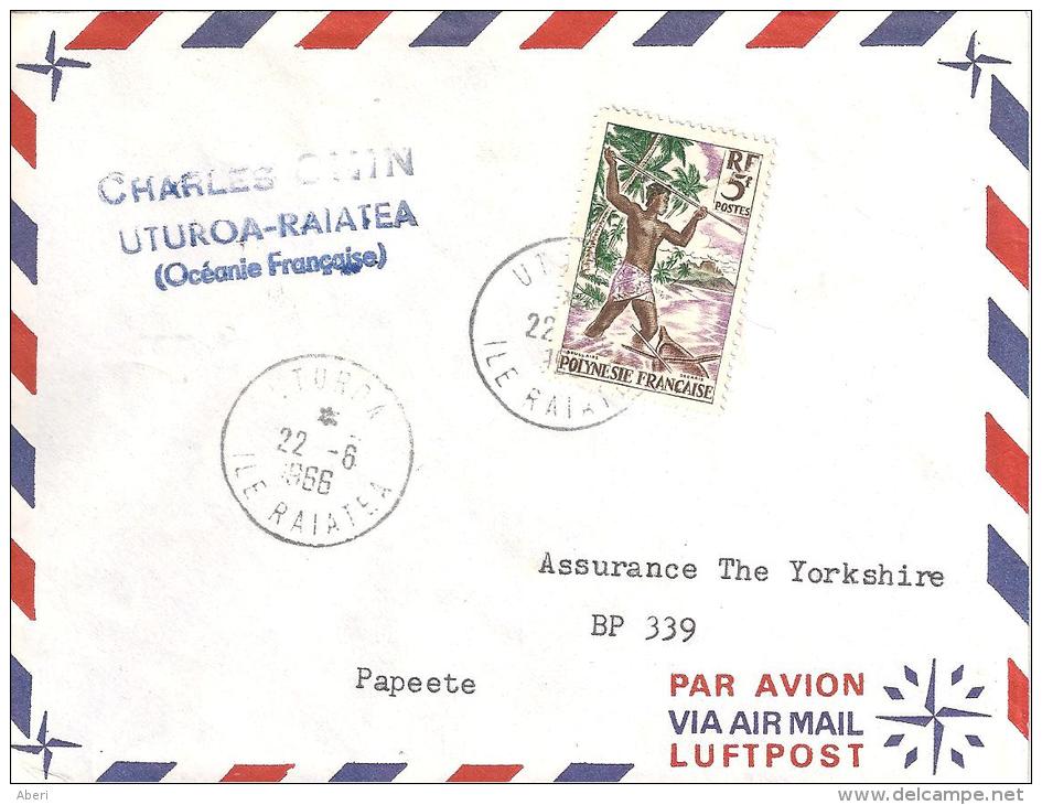 9971  UTUROA - Île RAIATEA - ISLV - POLYNESIE  - 1966 - Cartas & Documentos