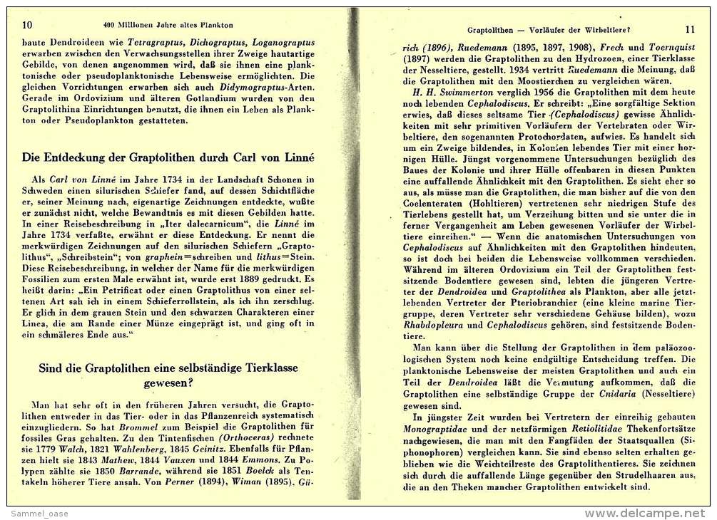 Kleines Orion Heft  -  Plankton Vor 400 Millionen Jahren   -   Rudolf Hundt  -  Von 1957 - Livres Anciens