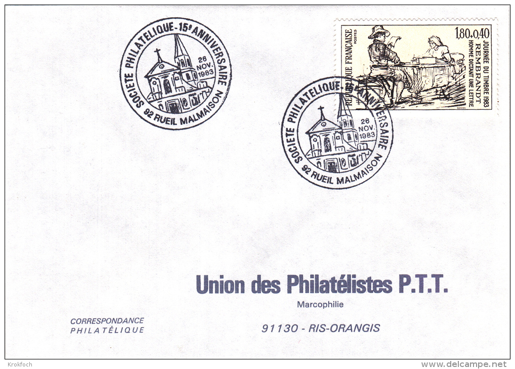 Rueil Malmaison 92 - BT 1983 - Société Philatélique - église - Commemorative Postmarks