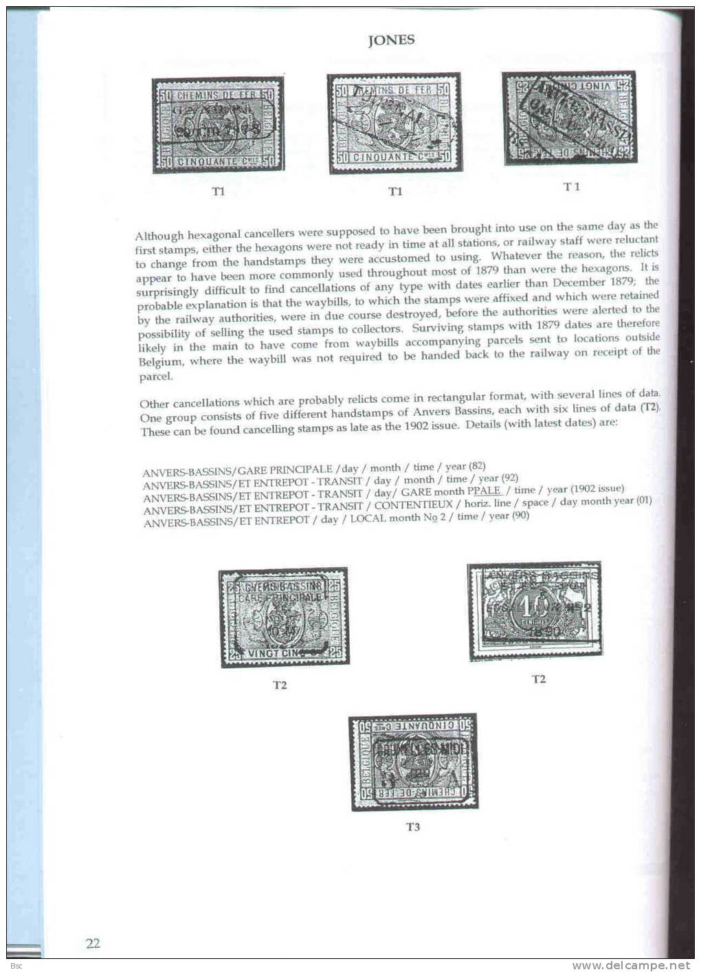 RAILWAY PARCEL POST CANCELLATIONS OF BELGIUM (Catalogue Des Oblitérations Chemin De Fer Belge) - Railways