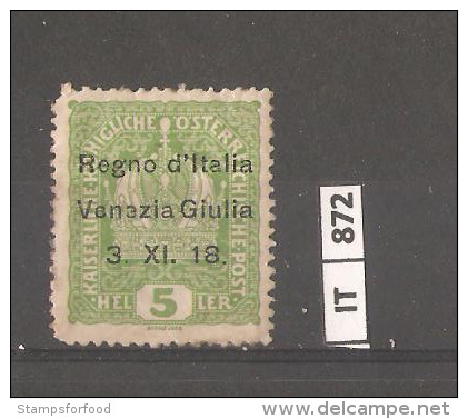 ITALIA,VENEZIA GIULIA, 1918, 5 Hel. Soprastampato , Nuovo - Venezia Giulia