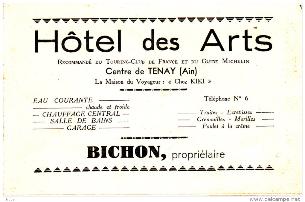 Tenay, Triptique De L'Hotel Des Arts, Non Circulee, Voir Deux Scans - Sin Clasificación