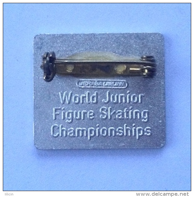 Badge Pin ZN000459 - Ice Skating Yugoslavia Bosnia Sarajevo World Championships Junior 1989 - Skating (Figure)