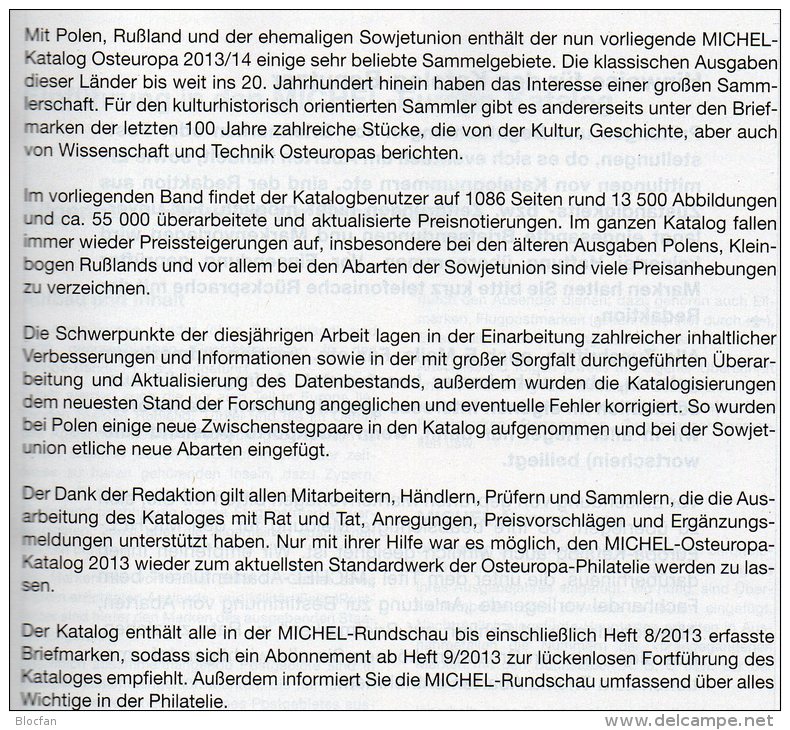 Part 1+7 Stamp MICHEL Europa Catalog 2014 New 120€ Middleeurope A CZ CSR HU FL East-EU Moldawia Polska Russia SU Ukraine - Other & Unclassified