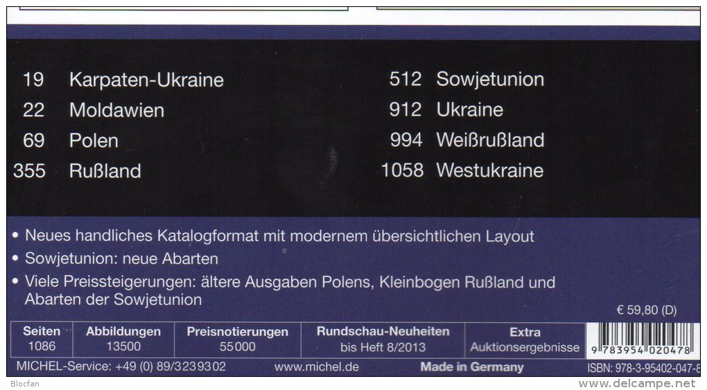 Part 1+7 MICHEL Europa Catalog 2014 New 120€ Stamp Middleeurope A CZ CSR HU FL East-EU Moldawia Polska Russia SU Ukraine - Unclassified