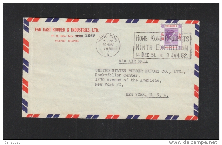 Hong Kong Cover 1951 To USA - Briefe U. Dokumente