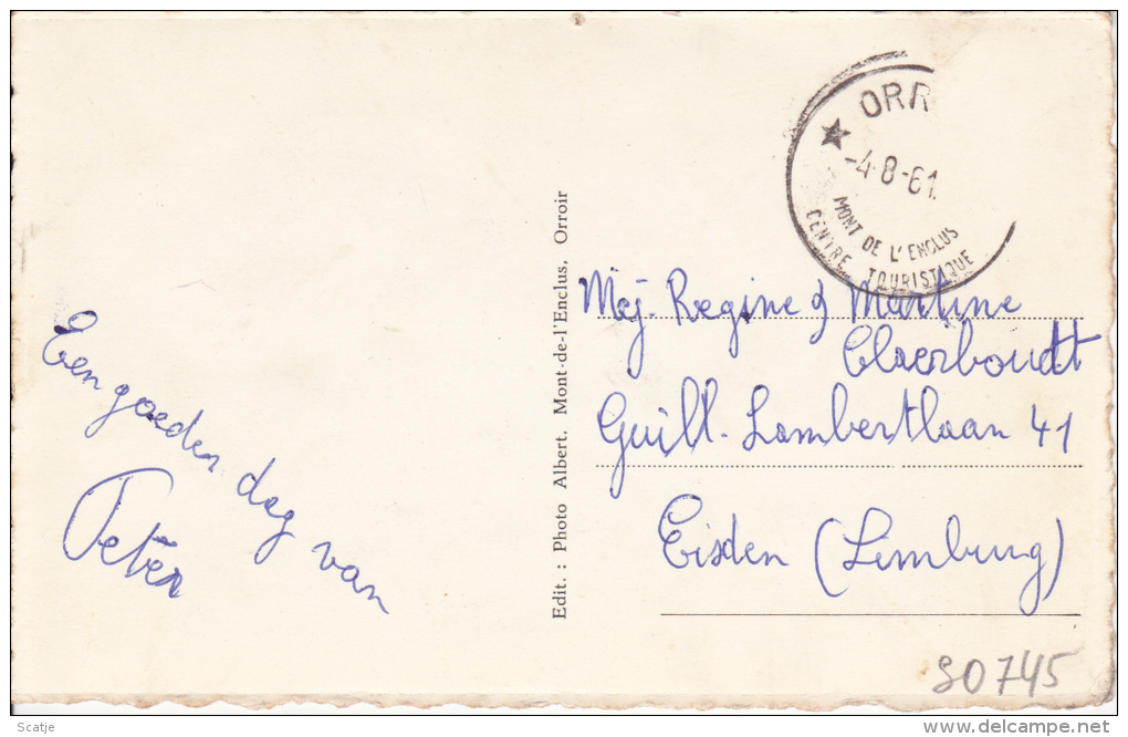 Mont-de-L'Enclus -  Promenade ;  1961 ,  Kleur-kaart Naar:   Eisden Relais Stempel: ORR... - Kluisbergen