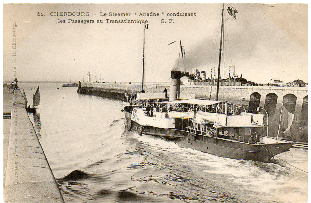 (35)  CHERBOURG - Le Steamer "Ariadne" Conduisant Les Passagers Au Trasatlantique - Cherbourg