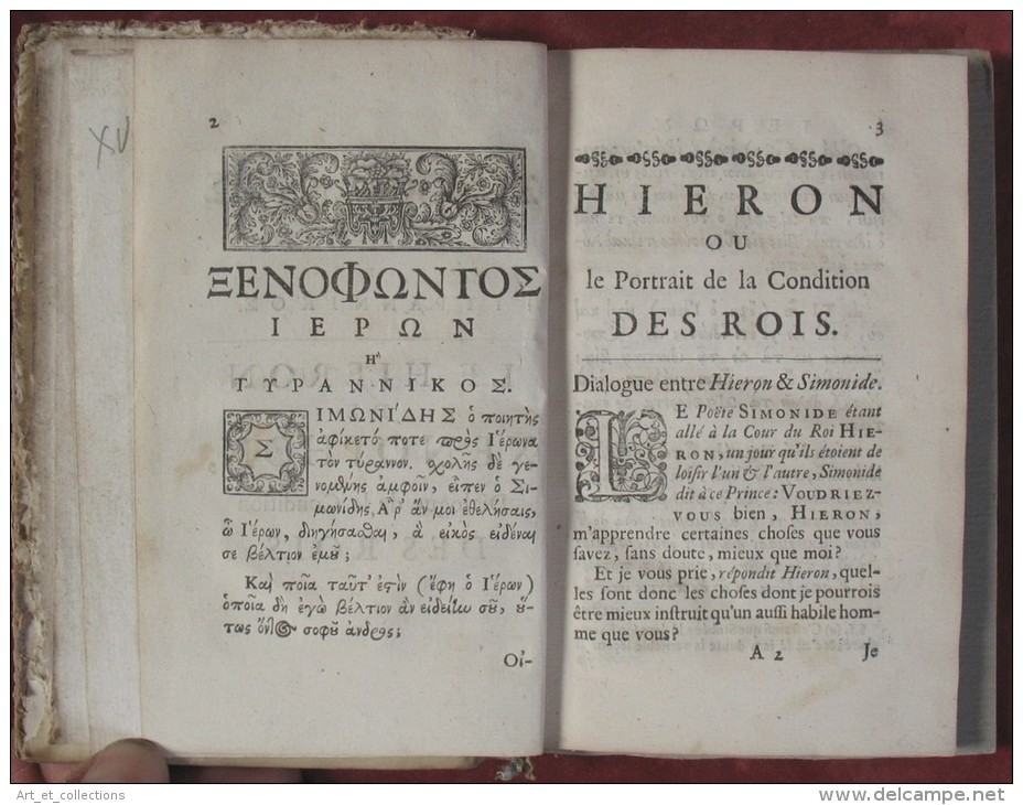 HIERON Ou Le Portrait De La Condition Des ROIS De XENOPHON / Édition Bilingue Grec Ancien – Français / Époque XVIIIè - 1701-1800