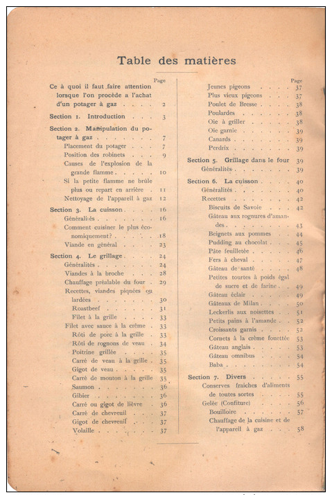 Manuel D´utilisation Et Recettes - "La Cuisine Au Gaz" - Réchauds Et Apparels Junker Et Ruh, Karlsruhe - Ca 1915 - Publicités