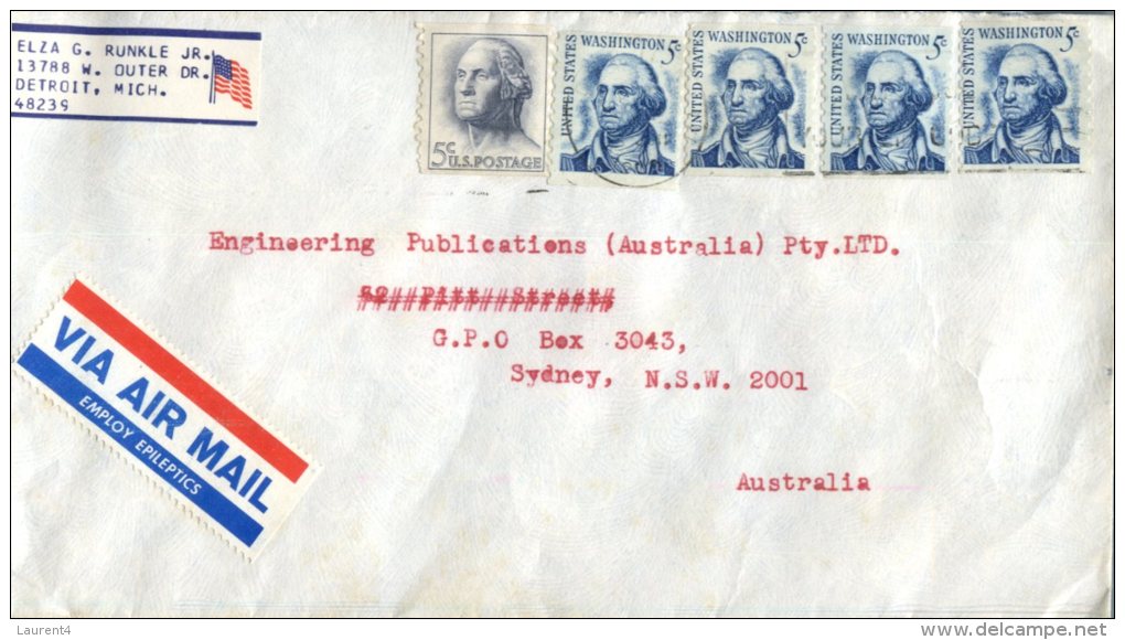 (366) USA Commercial Cover Posted To Australia (see Back For Cinderella) - Other & Unclassified