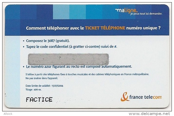 Ticket FT Non Référencé - FACTICE - NEUF - Scolabureau - Collège Olivier De La Marche St Martin          5mn    RARE - FT Tickets