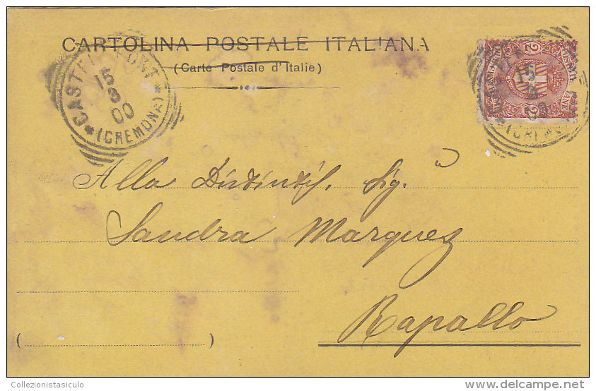 $3-2801- Ricordo Di Castelleone - Via Roma - Cremona - F.p. Viaggiata 1900 - Cremona