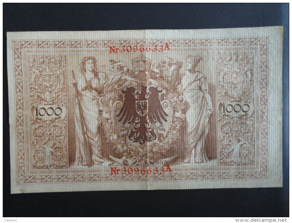 1910 A - 21 Avril 1910 - Billet 1000 Mark - Allemagne - Série A : N° 3096633 A - ReichsBanknote Deutschland Germany - 1.000 Mark