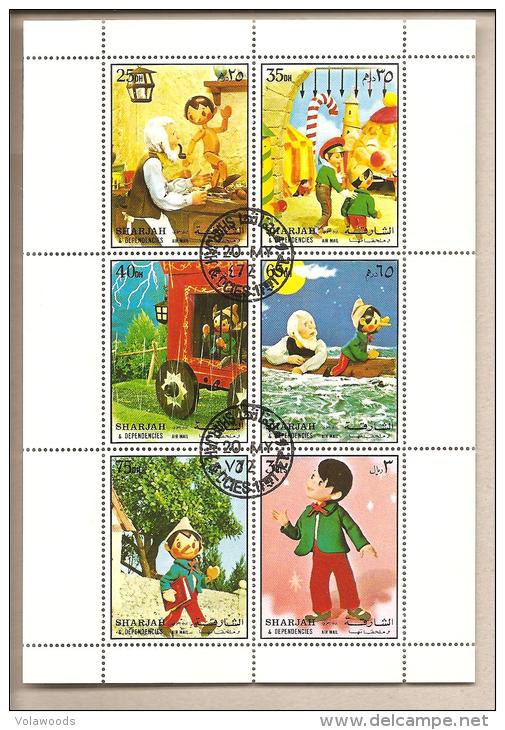 Sharjah - Foglietto FDC: Pinocchio - Fiabe, Racconti Popolari & Leggende