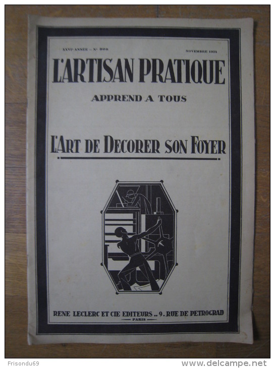 L'artisan Pratique . N 305 . Novembre 1943 - Home Decoration