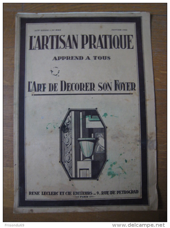 L'artisan Pratique . N 283 . Janvier 1933 - Décoration Intérieure