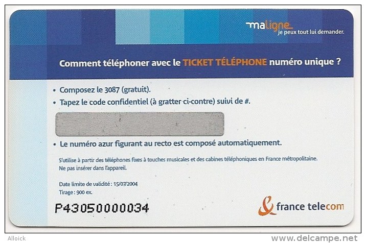 Ticket FT Non Référencé  -  NEUF   -    EDUDOM    -  Collège François Broussais De Dinan  -          5mn    RARE - FT