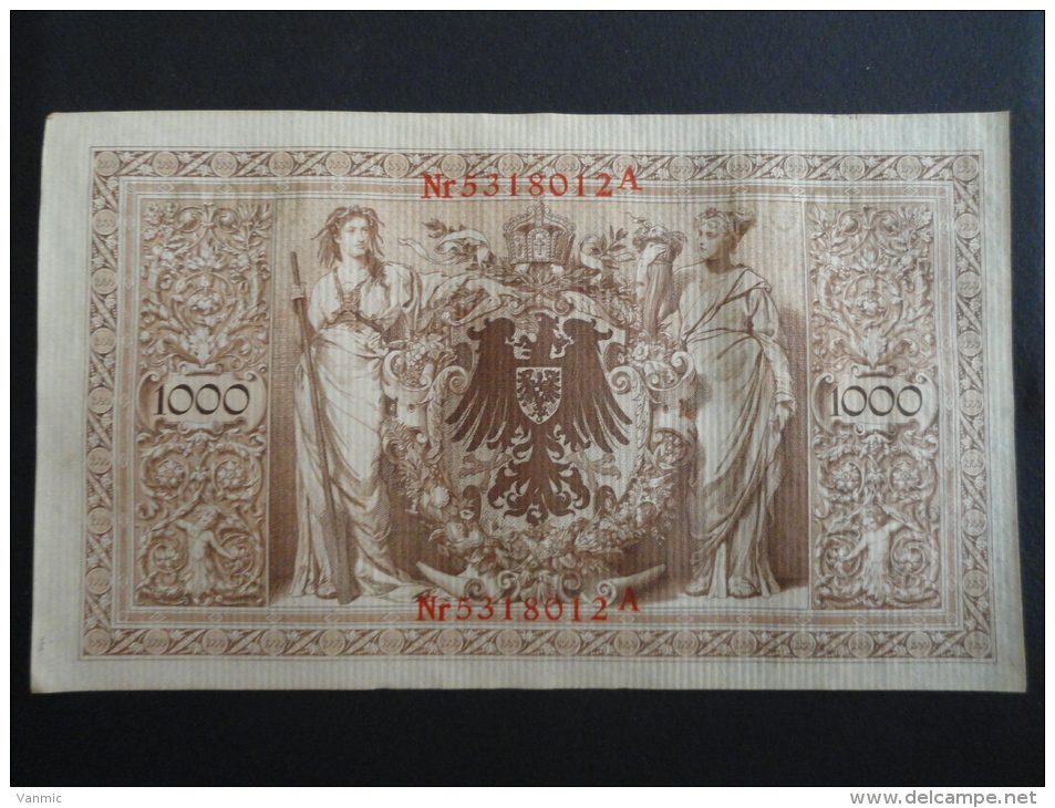 1910 A - 21 Avril 1910 - Billet 1000 Mark - Allemagne - Série A : N° 5318012 A - ReichsBanknote Deutschland Germany - 1000 Mark