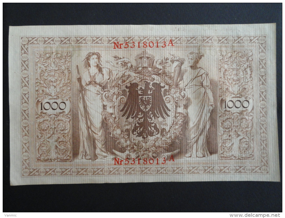 1910 A - 21 Avril 1910 - Billet 1000 Mark - Allemagne - Série A : N° 5318013 A - ReichsBanknote Deutschland Germany - 1000 Mark