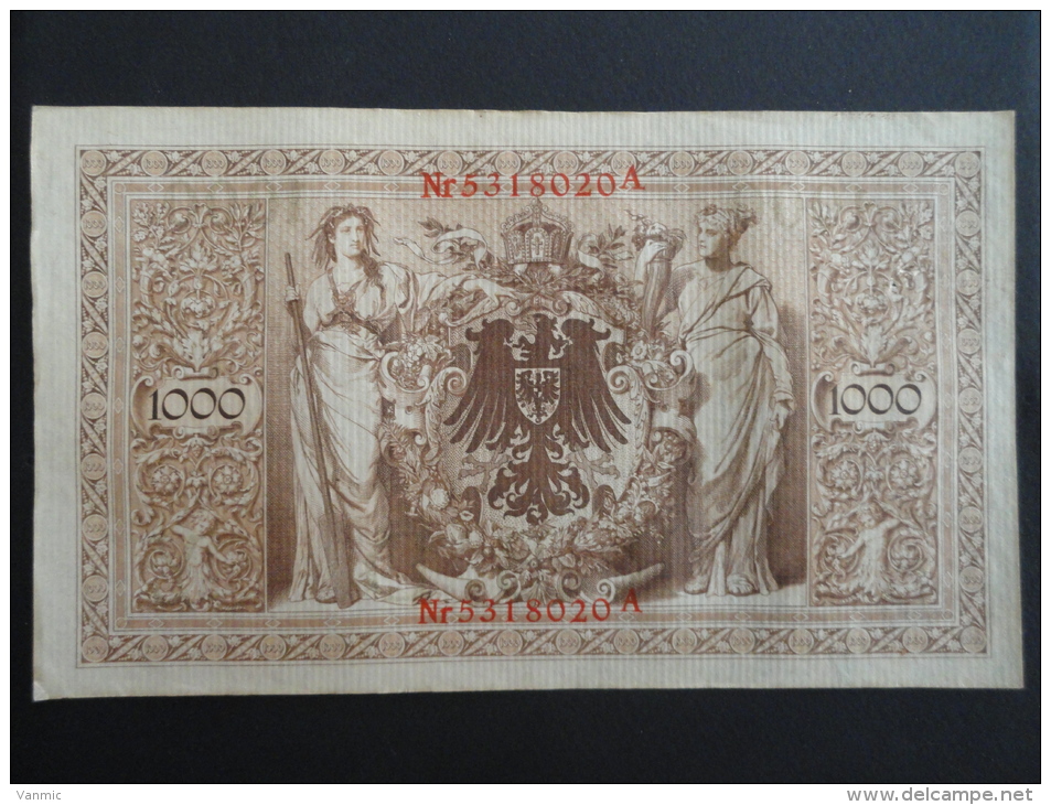 1910 A - 21 Avril 1910 - Billet 1000 Mark - Allemagne - Série A : N° 5318020 A - ReichsBanknote Deutschland Germany - 1.000 Mark