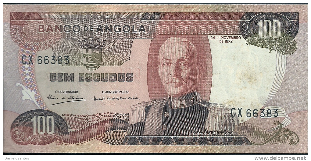 Angola 100 Escudos Marechal Carmona 1972  CX 66383 UNCIRCULATED - Angola