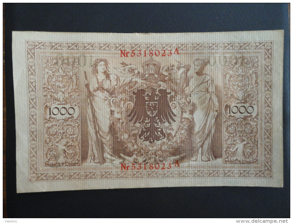 1910 A - 21 Avril 1910 - Billet 1000 Mark - Allemagne - Série A : N° 5318023 A - ReichsBanknote Deutschland Germany - 1000 Mark