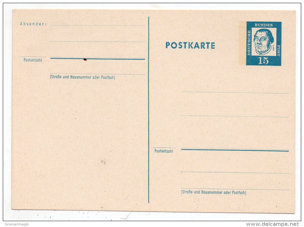 Entier Postal 15 Pf Sur " Postkarte "  - Deutsche Bundespost - RFA - Postcards - Mint