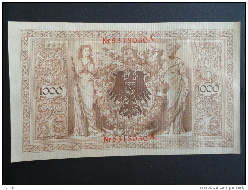 1910 A - 21 Avril 1910 - Billet 1000 Mark - Allemagne - Série A : N° 5318030 A - ReichsBanknote Deutschland Germany - 1000 Mark