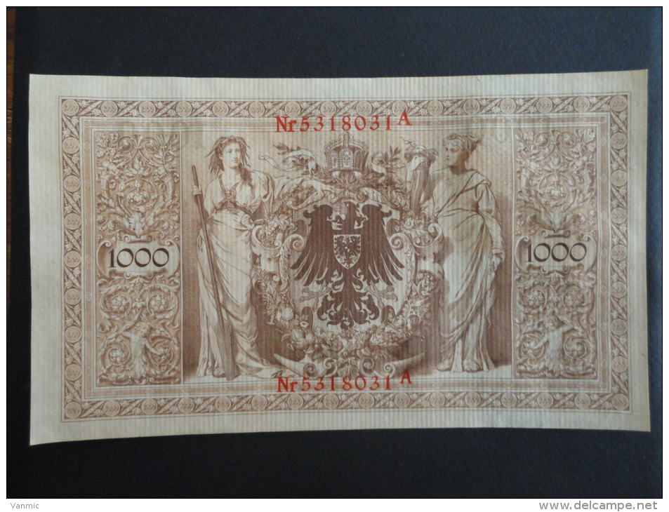 1910 A - 21 Avril 1910 - Billet 1000 Mark - Allemagne - Série A : N° 5318031 A - ReichsBanknote Deutschland Germany - 1000 Mark