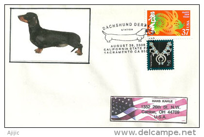 Chien Teckel (Dachshund) Sacramento. Californie. USA.  , Enveloppe Souvenir California State Fair - Dogs