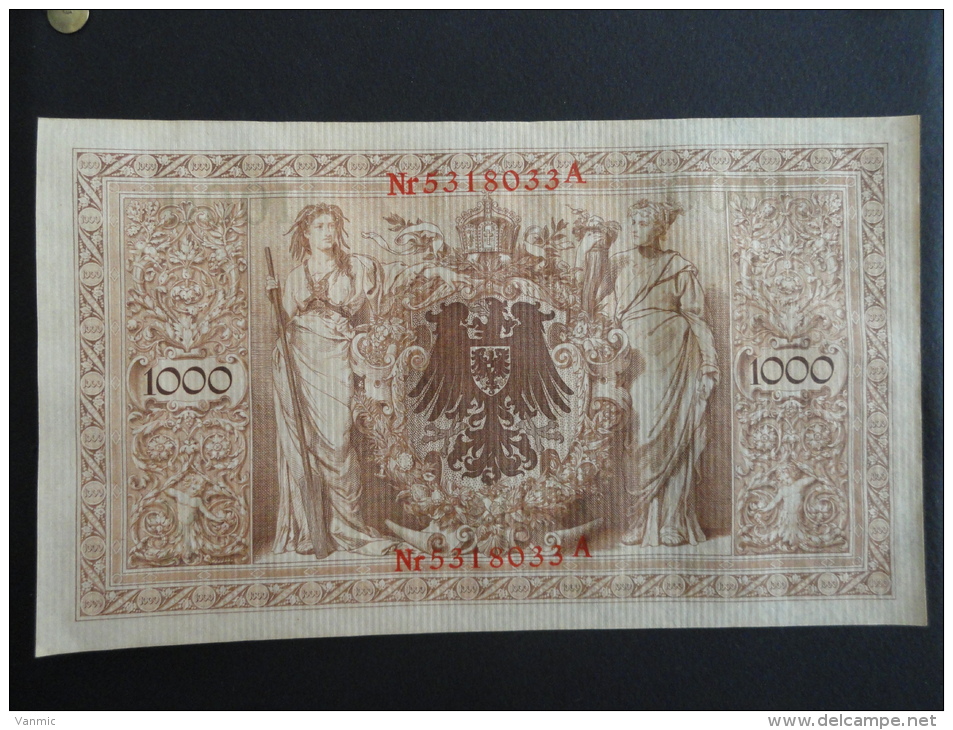 1910 A - 21 Avril 1910 - Billet 1000 Mark - Allemagne - Série A : N° 5318033 A - ReichsBanknote Deutschland Germany - 1.000 Mark