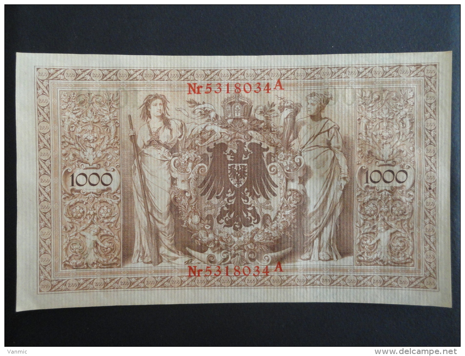 1910 A - 21 Avril 1910 - Billet 1000 Mark - Allemagne - Série A : N° 5318034 A - ReichsBanknote Deutschland Germany - 1.000 Mark