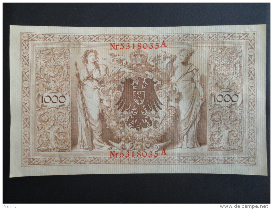 1910 A - 21 Avril 1910 - Billet 1000 Mark - Allemagne - Série A : N° 5318035 A - ReichsBanknote Deutschland Germany - 1000 Mark