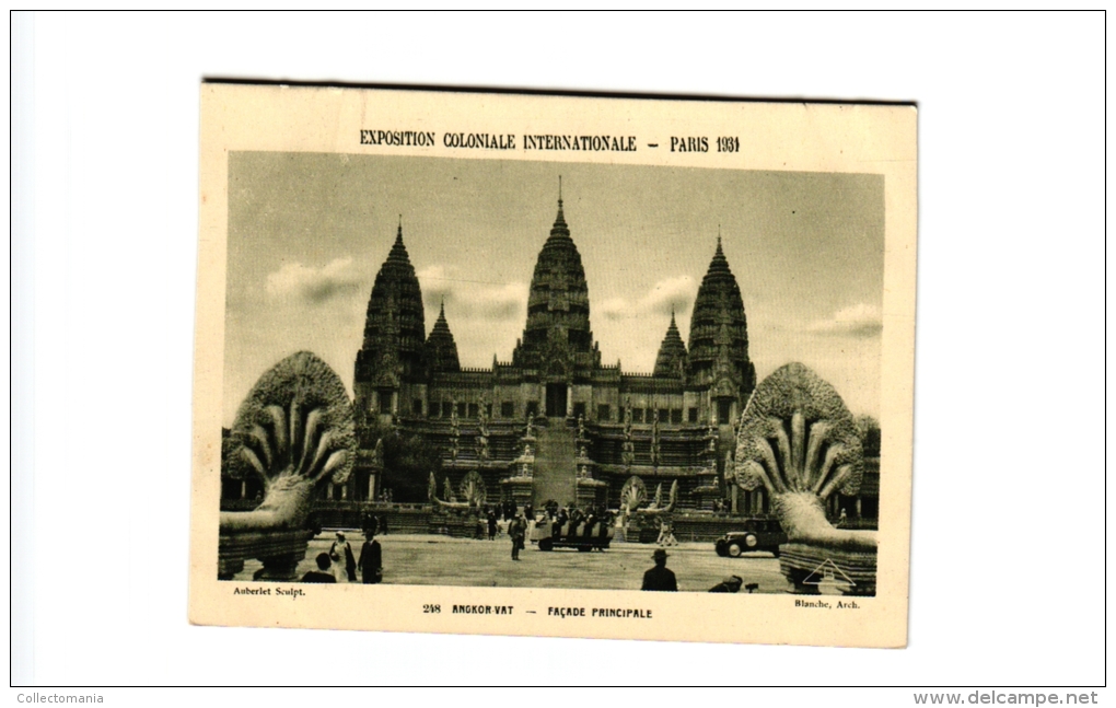 12 CP PARIS   EXPO Coloniale Internationale  1931 Cameroun Togo Maroc Angor Vat Cambodge Congo Belge