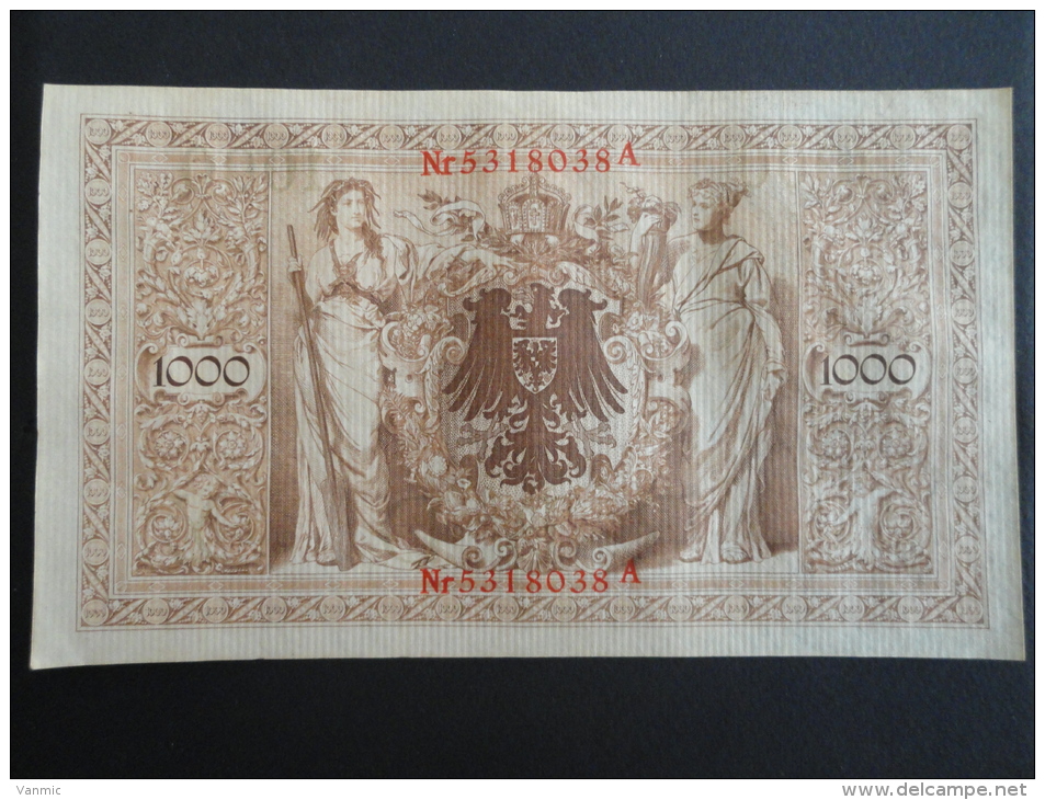 1910 A - 21 Avril 1910 - Billet 1000 Mark - Allemagne - Série A : N° 5318038 A - ReichsBanknote Deutschland Germany - 1000 Mark