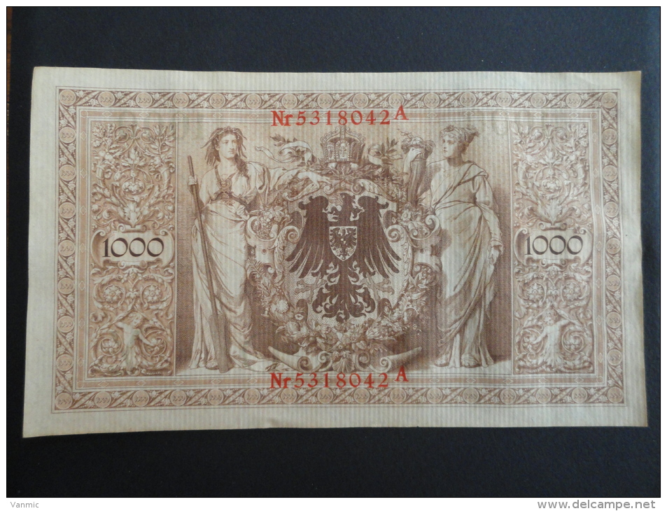 1910 A - 21 Avril 1910 - Billet 1000 Mark - Allemagne - Série A : N° 5318042 A - ReichsBanknote Deutschland Germany - 1.000 Mark