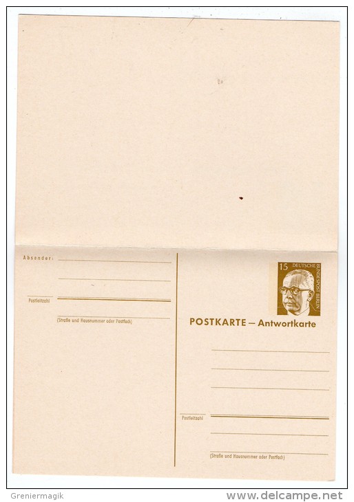 Entier Postal " Postkarte Mit Antwortkarte " 15 Pf - DDR Berlin Deutsche Bundespost - Postkarten - Ungebraucht