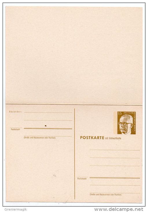 Entier Postal " Postkarte Mit Antwortkarte " 15 Pf - DDR Berlin Deutsche Bundespost - Postkarten - Ungebraucht