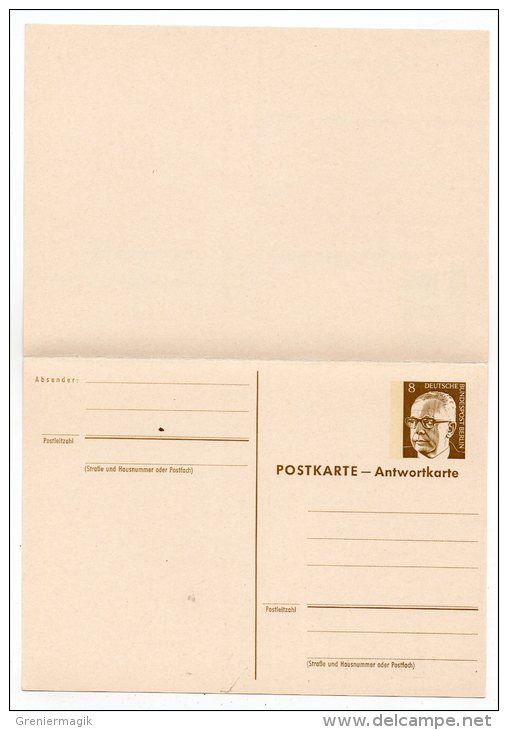Entier Postal " Postkarte Mit Antwortkarte " 8 Pf - Berlin Deutsche Bundespost - Postcards - Mint