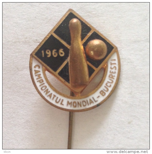 Badge Pin ZN000495 - Bowling Romania Bucharest World Championships 1966 - Bowling