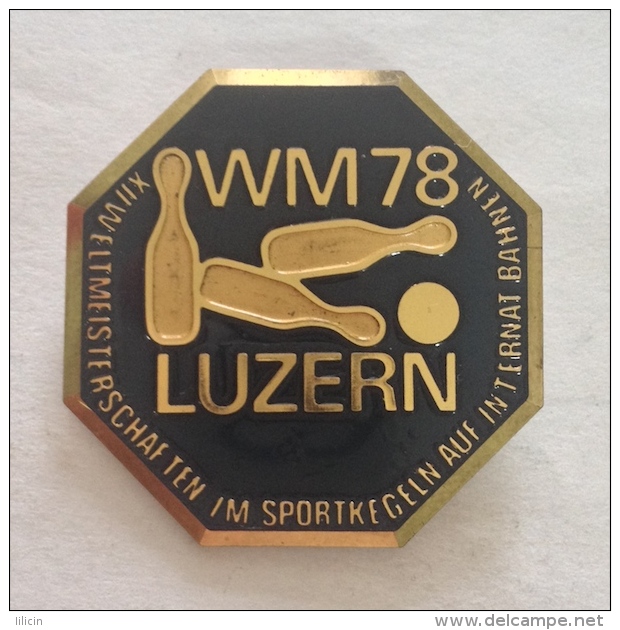 Badge / Pin ZN000499 - Bowling Switzerland Luzern Word Championships 1978 - Bowling