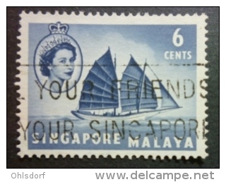 SINGAPORE 1955: Sc 32 / YT 32 / Tan Standard 45, O - FREE SHIPPING ABOVE 10 EURO - Singapore (1959-...)