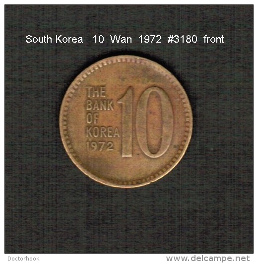 SOUTH KOREA    10  WON  1972  (KM # 6a) - Corée Du Sud