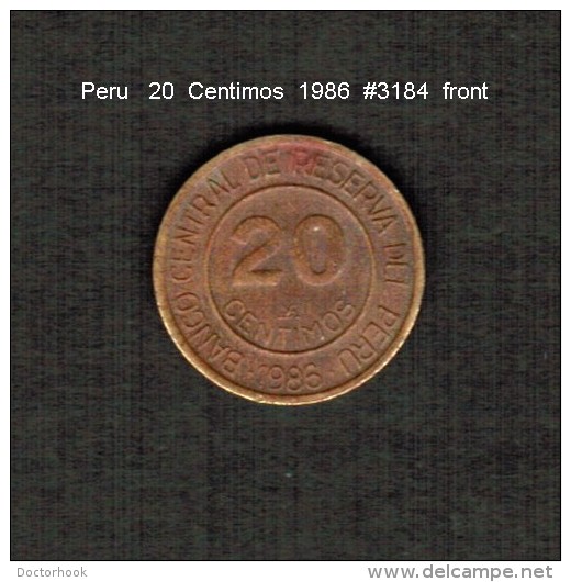 PERU    20  CENTIMOS  1986  (KM # 294) - Perú