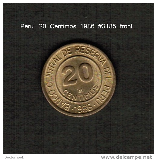 PERU    20  CENTIMOS  1986  (KM # 294) - Peru
